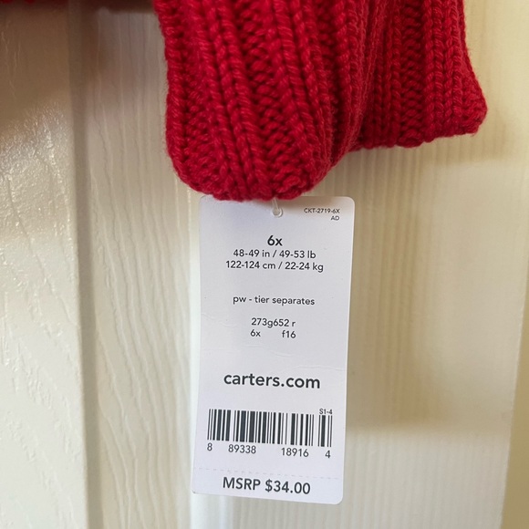 Carter’s size 6x sweater shawl, NWT - Picture 4 of 9